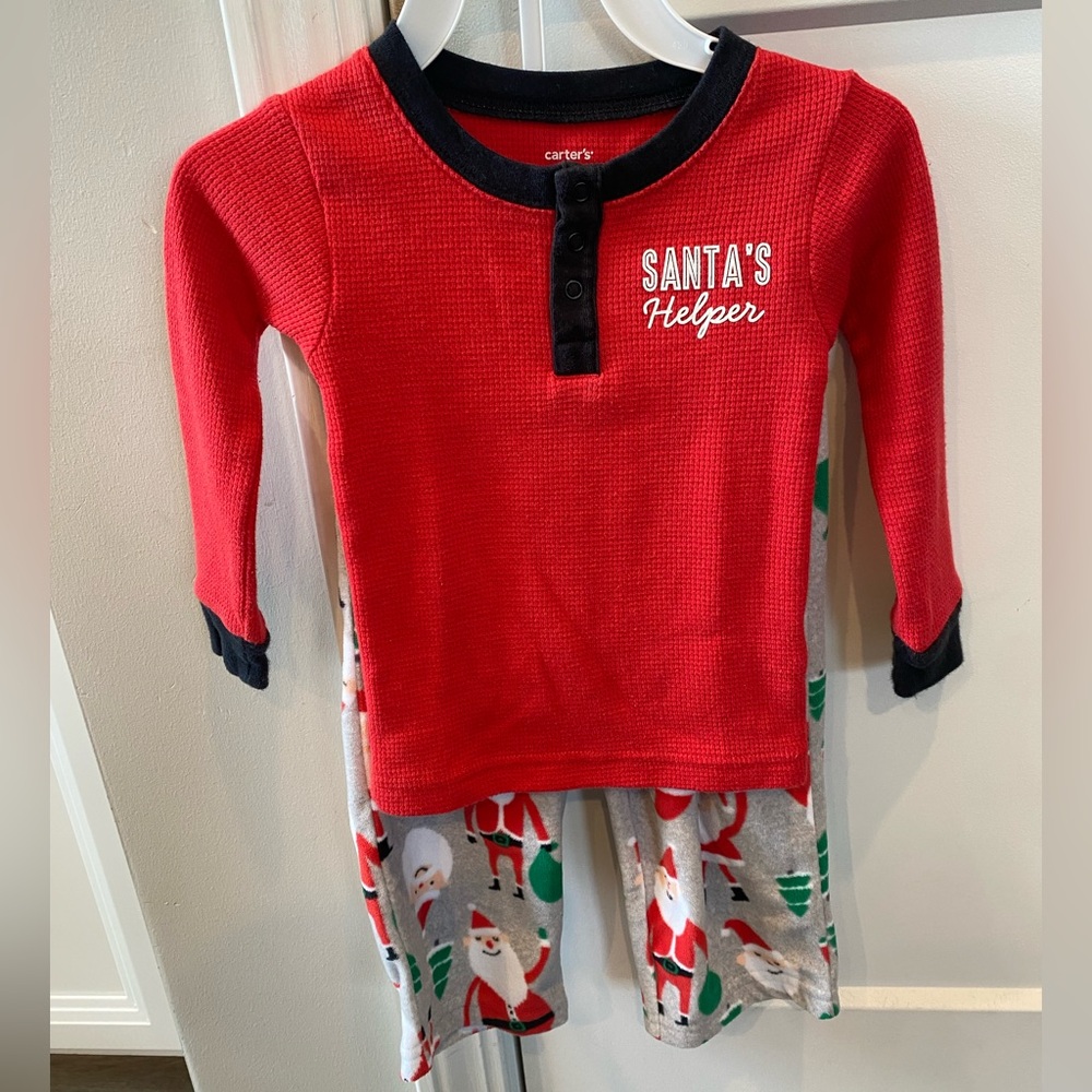 Carter's Red and Black Santa Helper Pajama Set